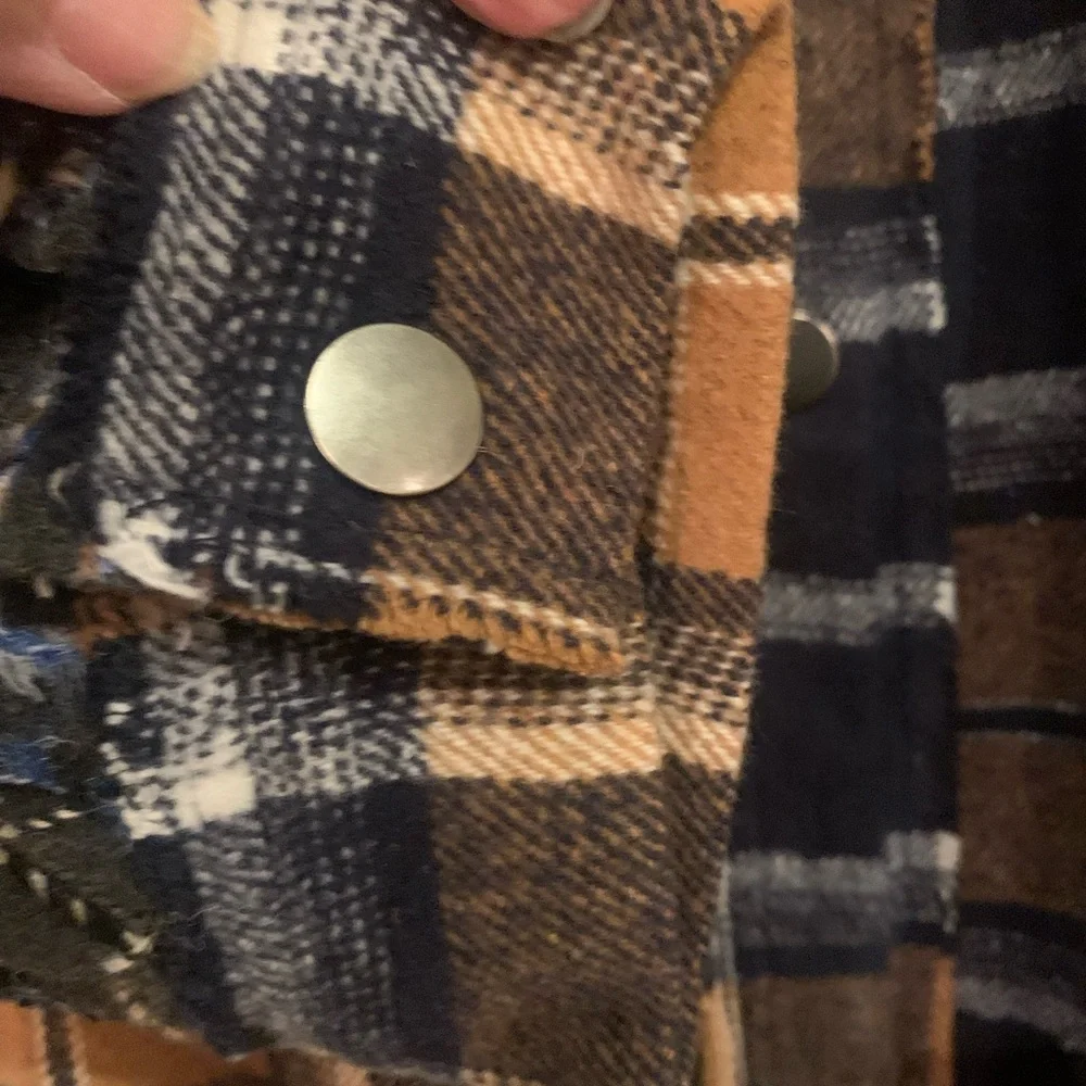 POL Blue and Brown Plaid Shirt - Picture 5 of 8